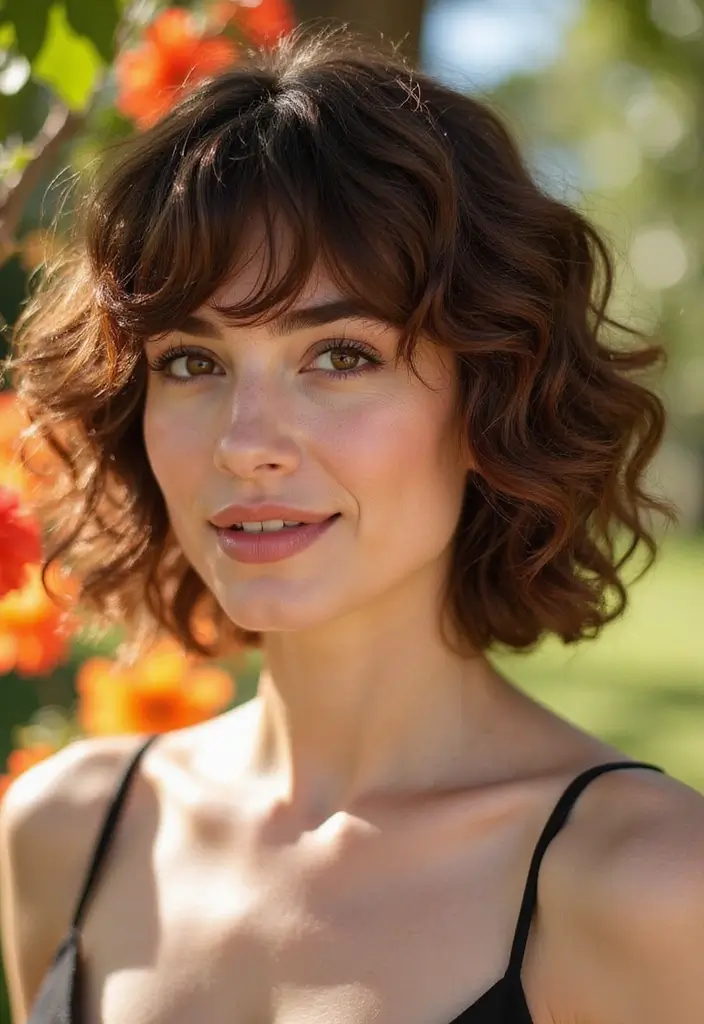 11 Flattering Short Hair Cuts for Curly Hair on Oval Faces (Perfect for Your Next Salon Visit!) - 6. The Soft Curly Fringe