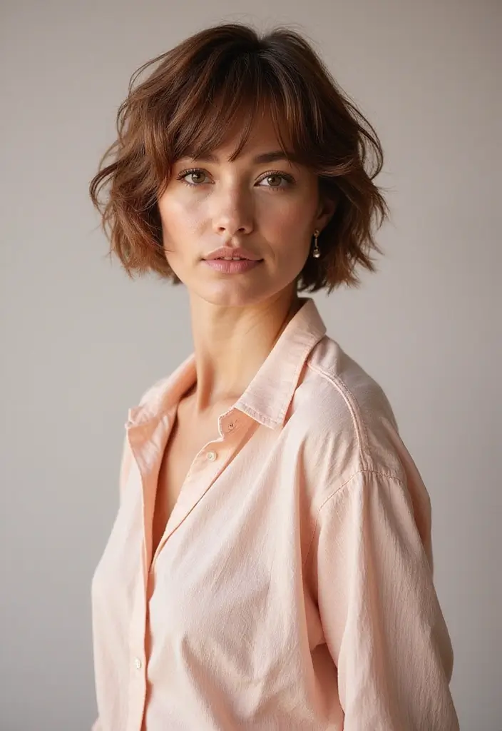 13 Stylish Short Haircuts for Oval Faces with Thin Hair That Wow! - 6. Soft Shag Cut