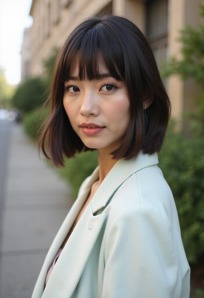 13 Stylish Short Haircuts for Oval Faces with Thin Hair That Wow! - 7. Bob with Bangs