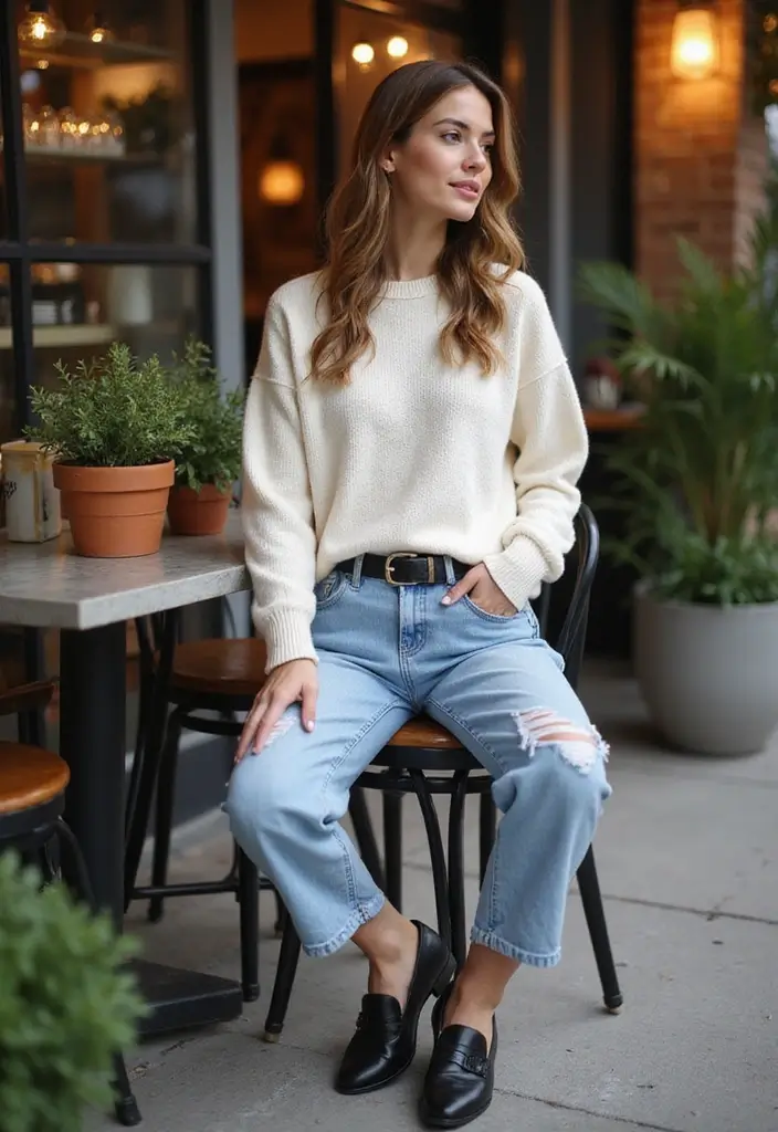 14 Casual Outfit Ideas for Women Over 50 That Combine Style and Comfort! - 1. Effortless Denim and a Soft Sweater