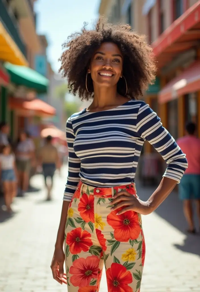 14 Casual Outfit Ideas for Women Over 50 That Combine Style and Comfort! - 9. Mixing Prints with Confidence