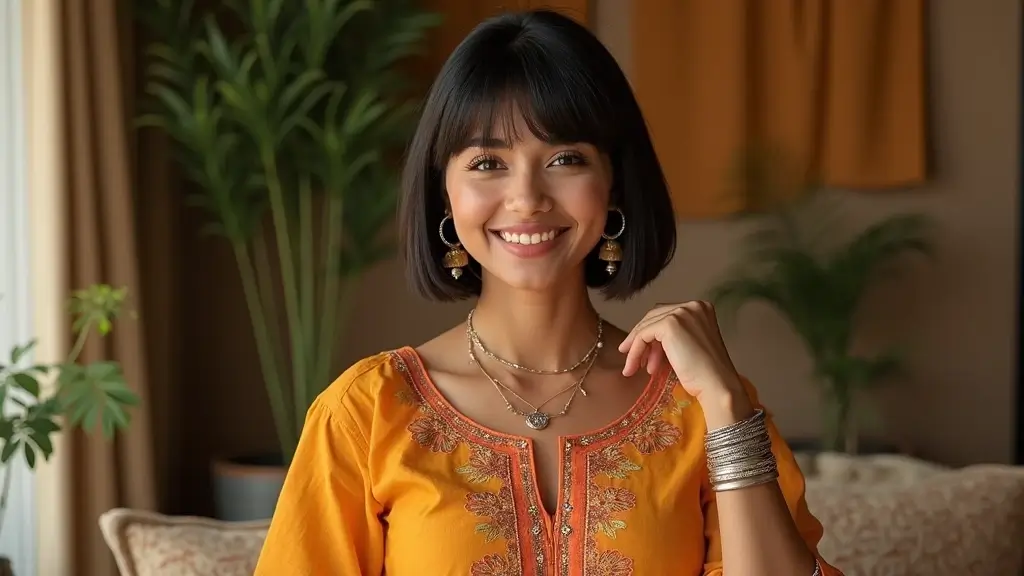 15 Stylish Short Haircuts for Indian Women You Need to Try Right Now! - 8. Bob with Bangs