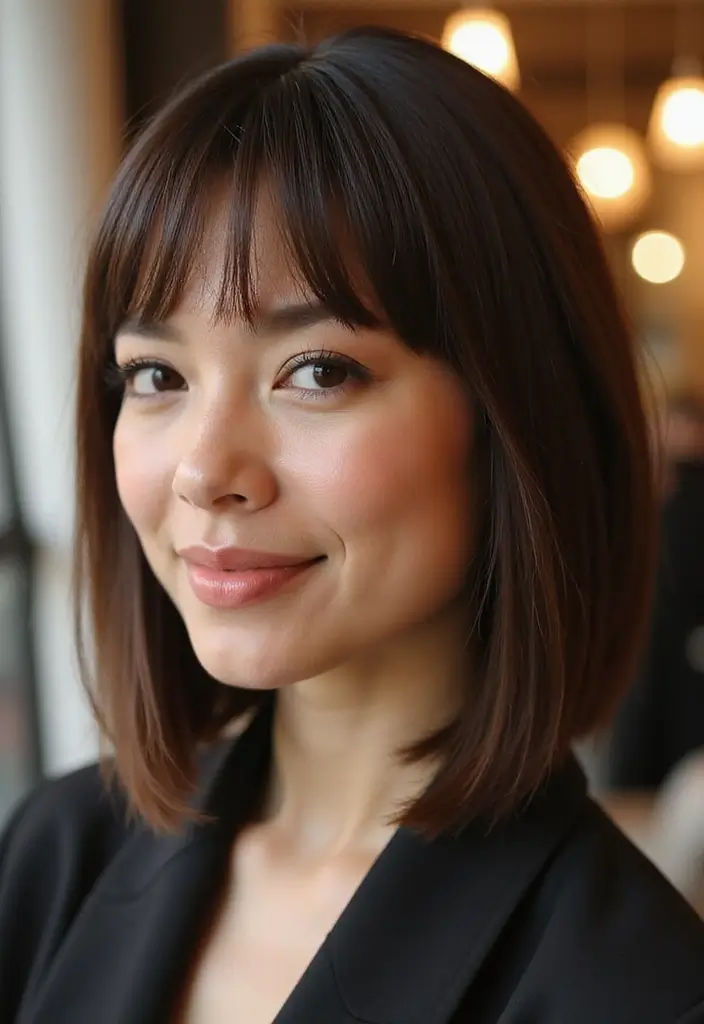 15 Trendy Short Hair Cuts for Frizzy Hair Girls (Get Ready for Compliments!) - 5. Blunt Cut