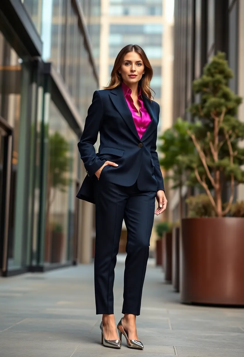 25 Glam Winter Fashion Ideas for Your Next Date Night! - 12. Winter Suiting with a Pop of Color