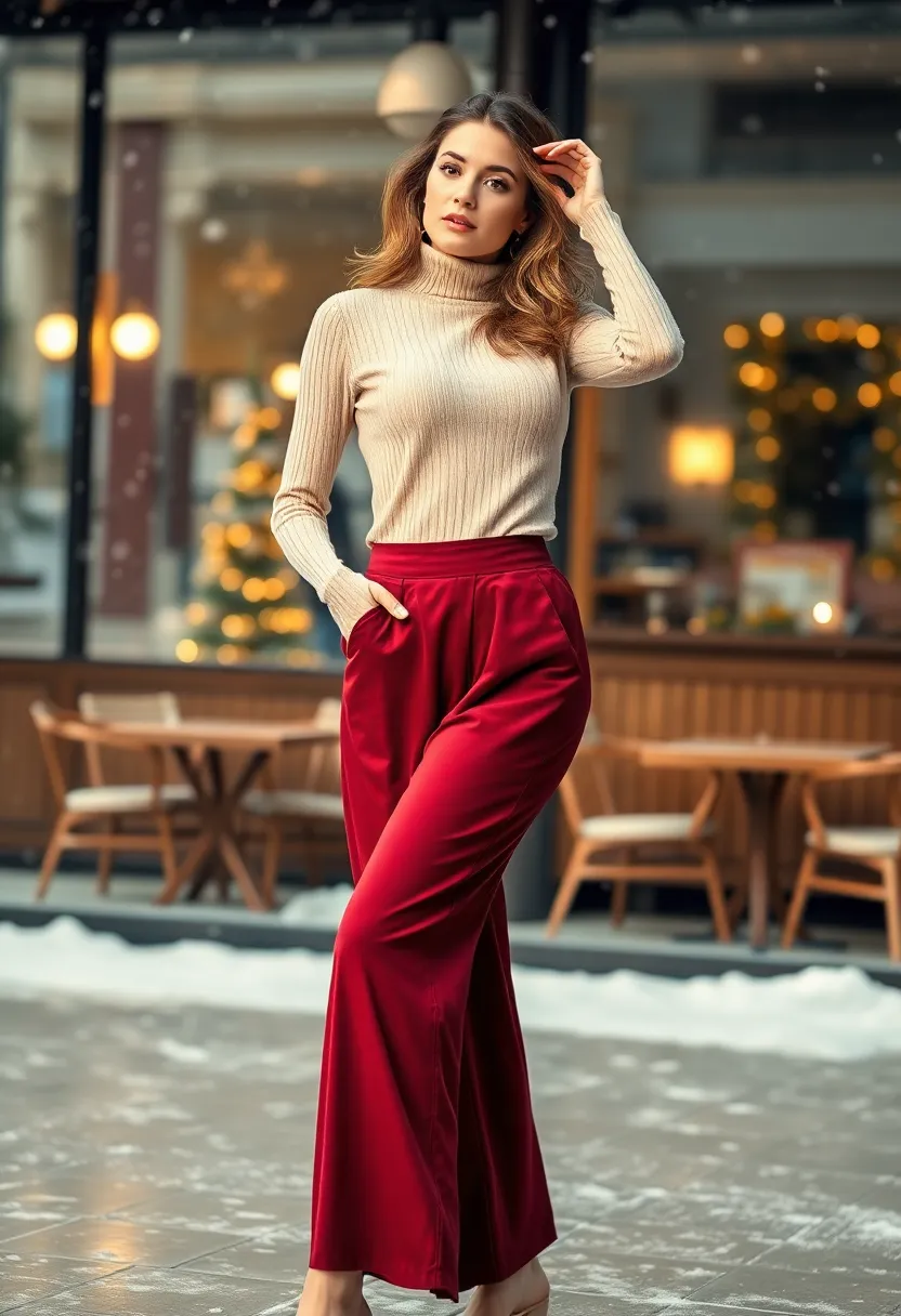 25 Glam Winter Fashion Ideas for Your Next Date Night! - 22. Classy Culottes with a Turtleneck