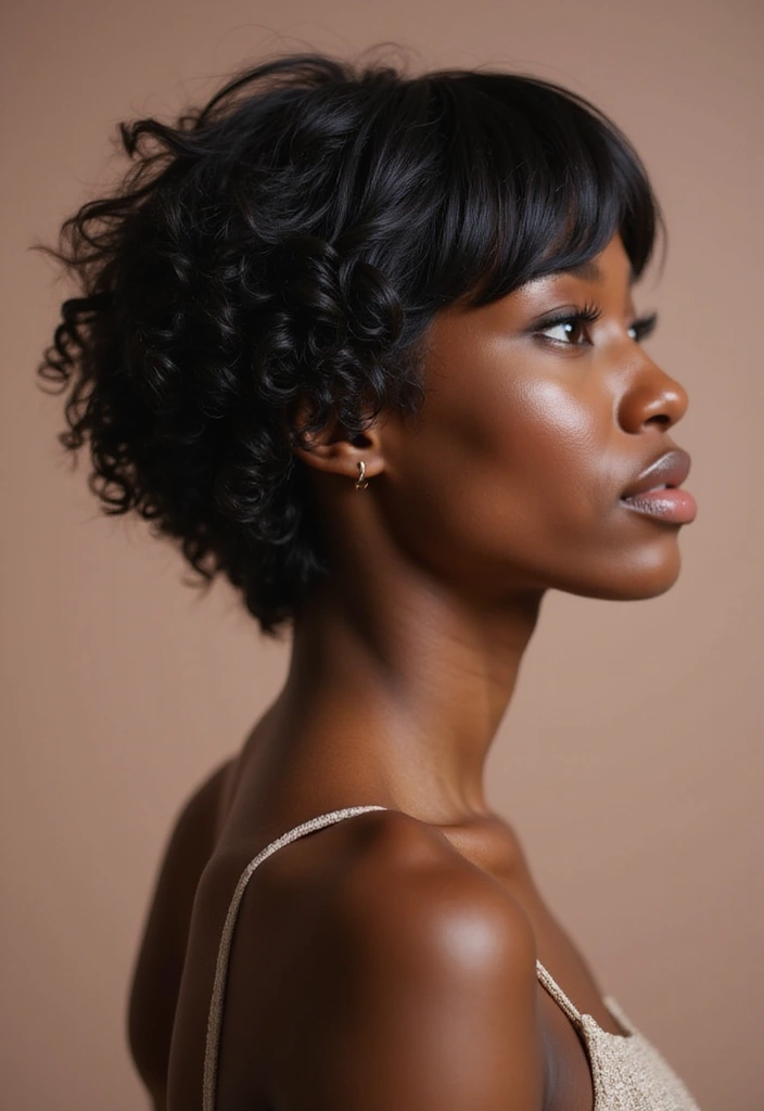 Discover the Perfect Short Hair Cuts for Oval Faces: Black Women Edition! - 5. Side-Swept Bangs