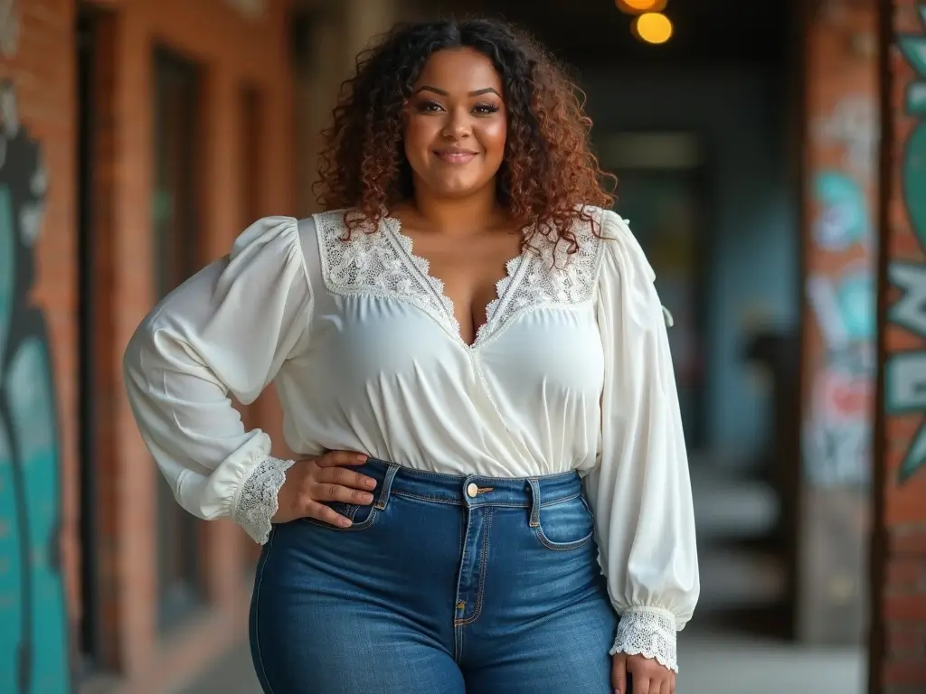 Plus-Size Outfit Ideas: The Ultimate Guide for Curvy Girls - 2. Stylish High-Waisted Jeans