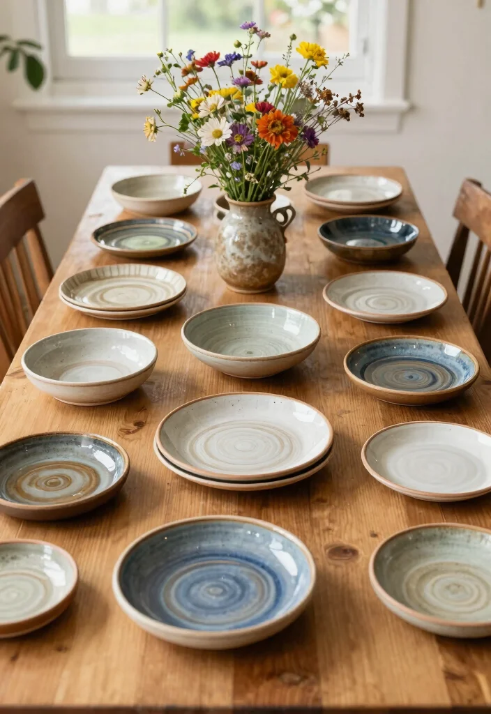 15 Vintage Dish Sets That Will Make Your Home Decor Shine (Don’t Miss #8!) - 8. Unique Artisan Pottery