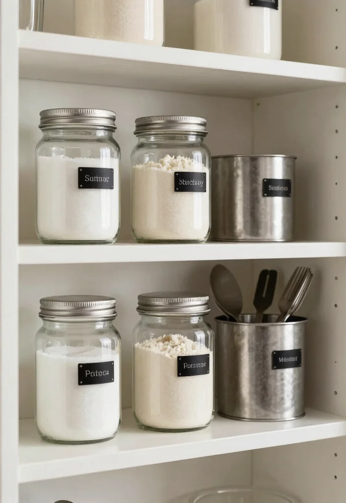 19 Unique Shelf Styling Ideas for a Modern Farmhouse Kitchen! - 13. Stylish Containers