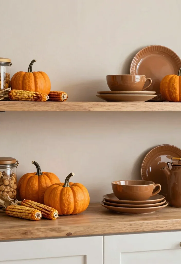 19 Unique Shelf Styling Ideas for a Modern Farmhouse Kitchen! - 6. Seasonal Touches