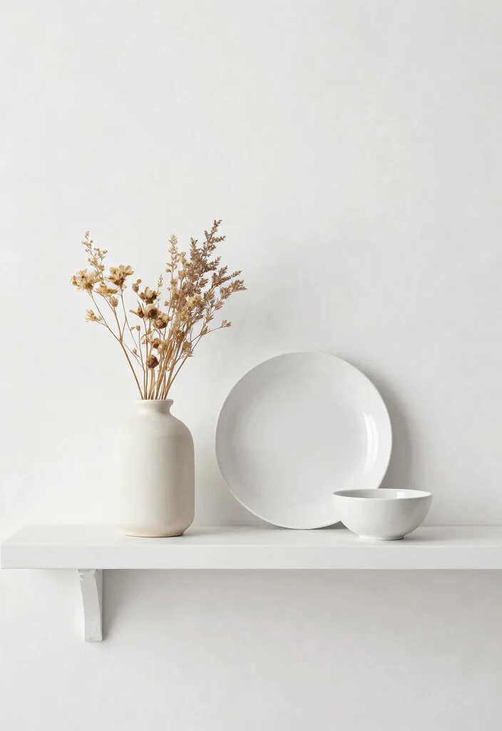 19 Unique Shelf Styling Ideas for a Modern Farmhouse Kitchen! - 9. Minimalist Elegance