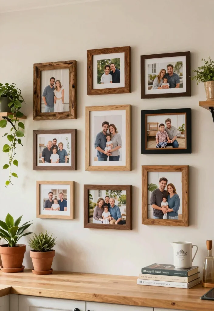 20 Modern Kitchen Wall Decor Tips for a Cozy Farmhouse Feel (Get Ready to Be Inspired!) - 10. Create a Gallery Wall with Family Photos