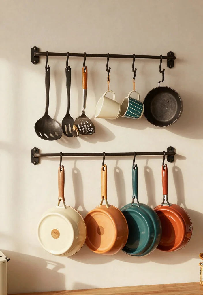 20 Modern Kitchen Wall Decor Tips for a Cozy Farmhouse Feel (Get Ready to Be Inspired!) - 11. Use Functional Hooks