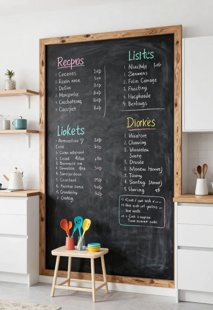 20 Modern Kitchen Wall Decor Tips for a Cozy Farmhouse Feel (Get Ready to Be Inspired!) - 5. Create a Chalkboard Wall