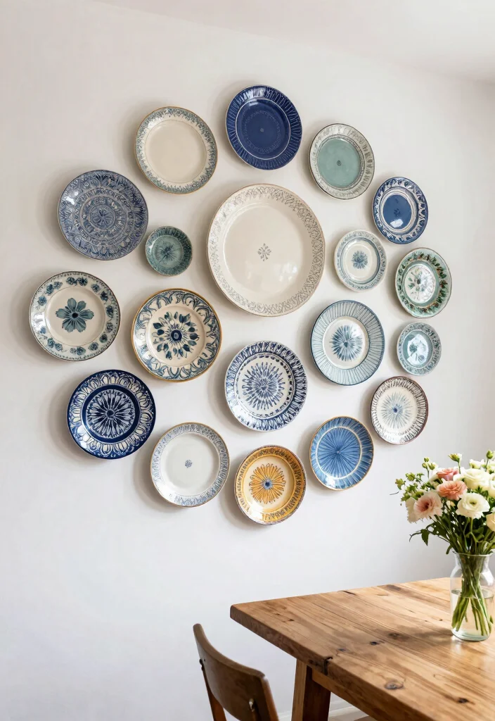 20 Modern Kitchen Wall Decor Tips for a Cozy Farmhouse Feel (Get Ready to Be Inspired!) - 6. Hang Decorative Plates
