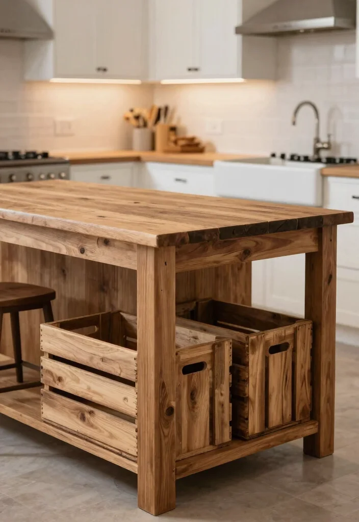 22 Kitchen Island Decor Ideas That Exude Modern Farmhouse Charm! - 10. Reclaimed Wood Accents