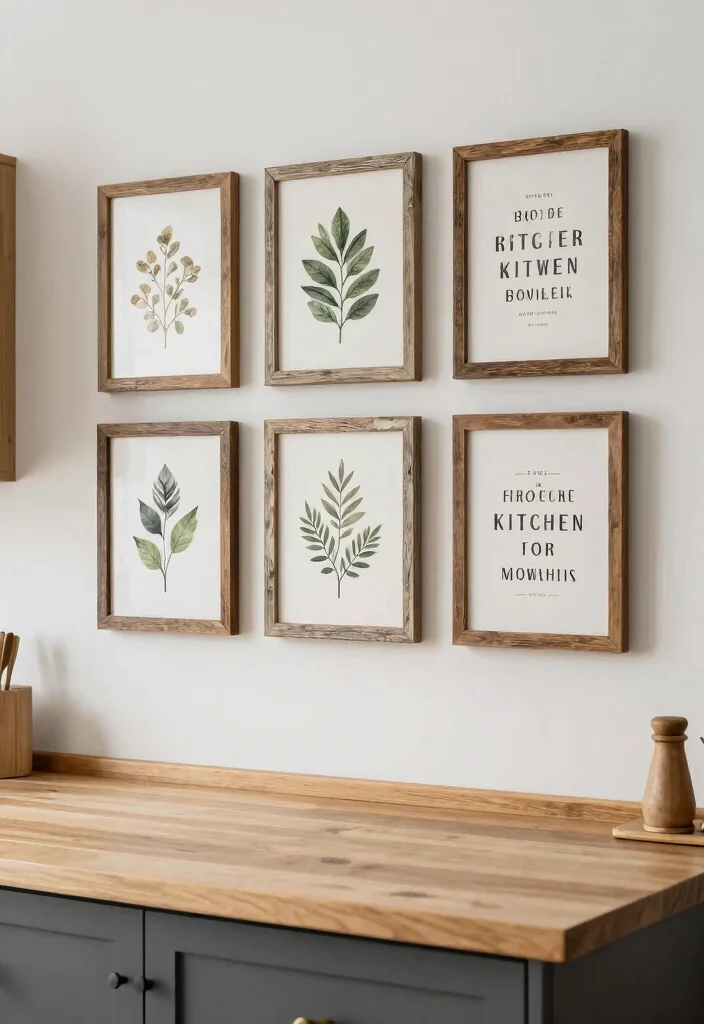 22 Kitchen Island Decor Ideas That Exude Modern Farmhouse Charm! - 11. Charming Wall Art