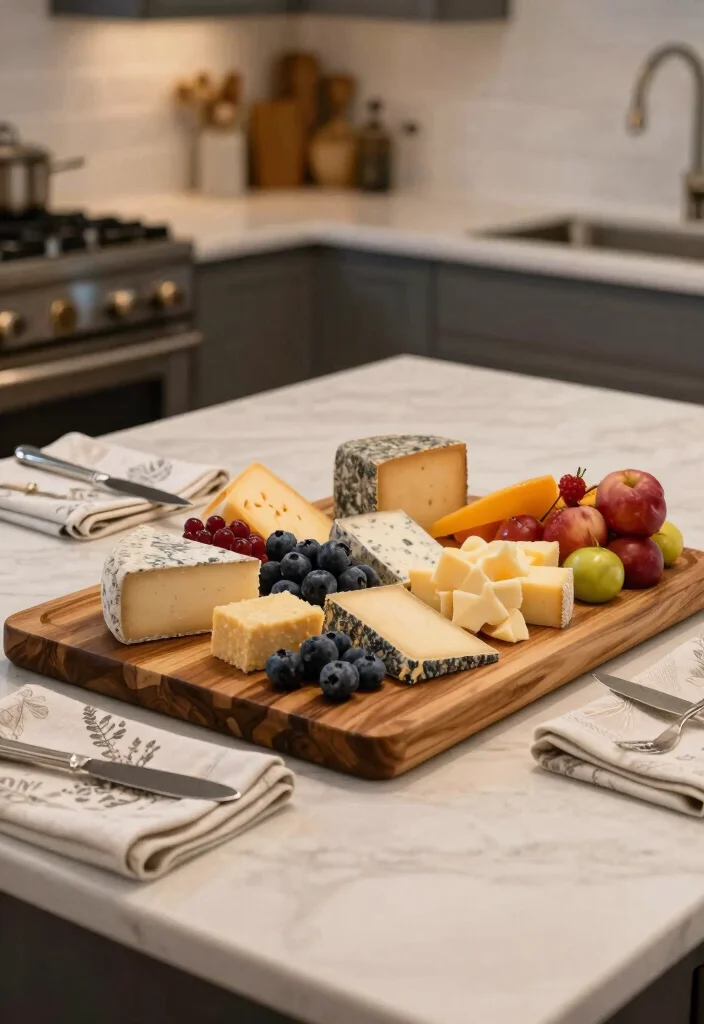 22 Kitchen Island Decor Ideas That Exude Modern Farmhouse Charm! - 17. Unique Serving Boards