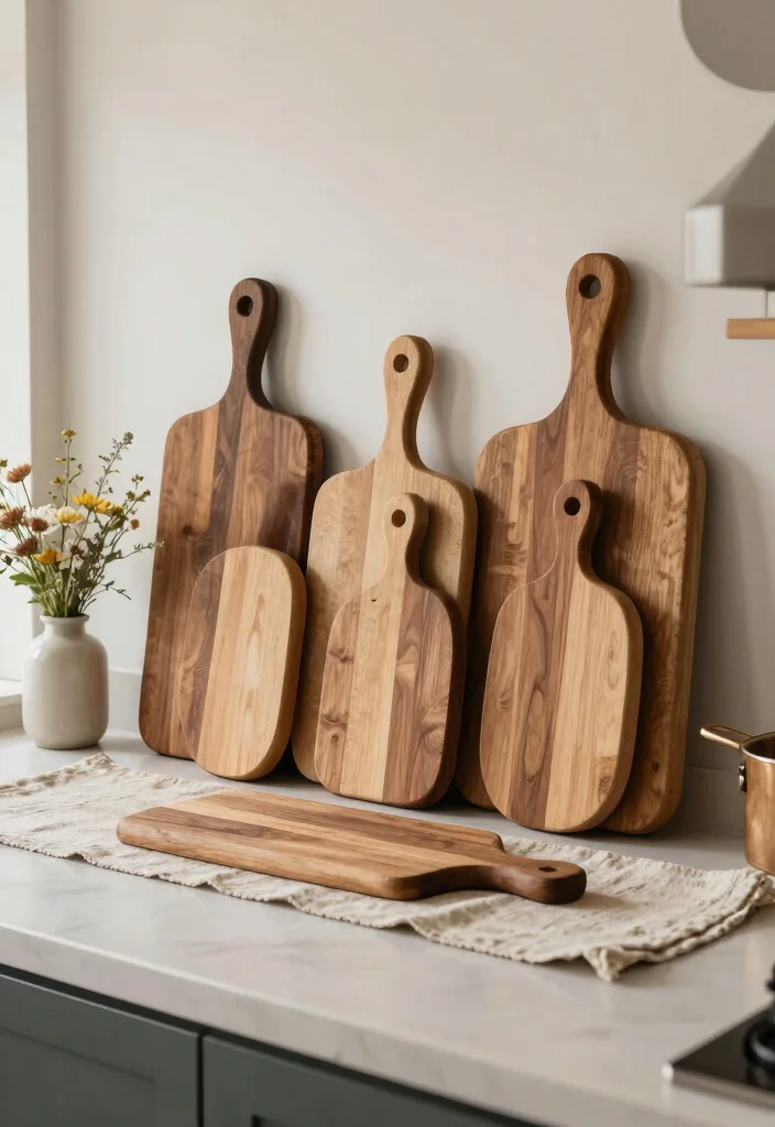 22 Kitchen Island Decor Ideas That Exude Modern Farmhouse Charm! - 2. Vintage Cutting Boards