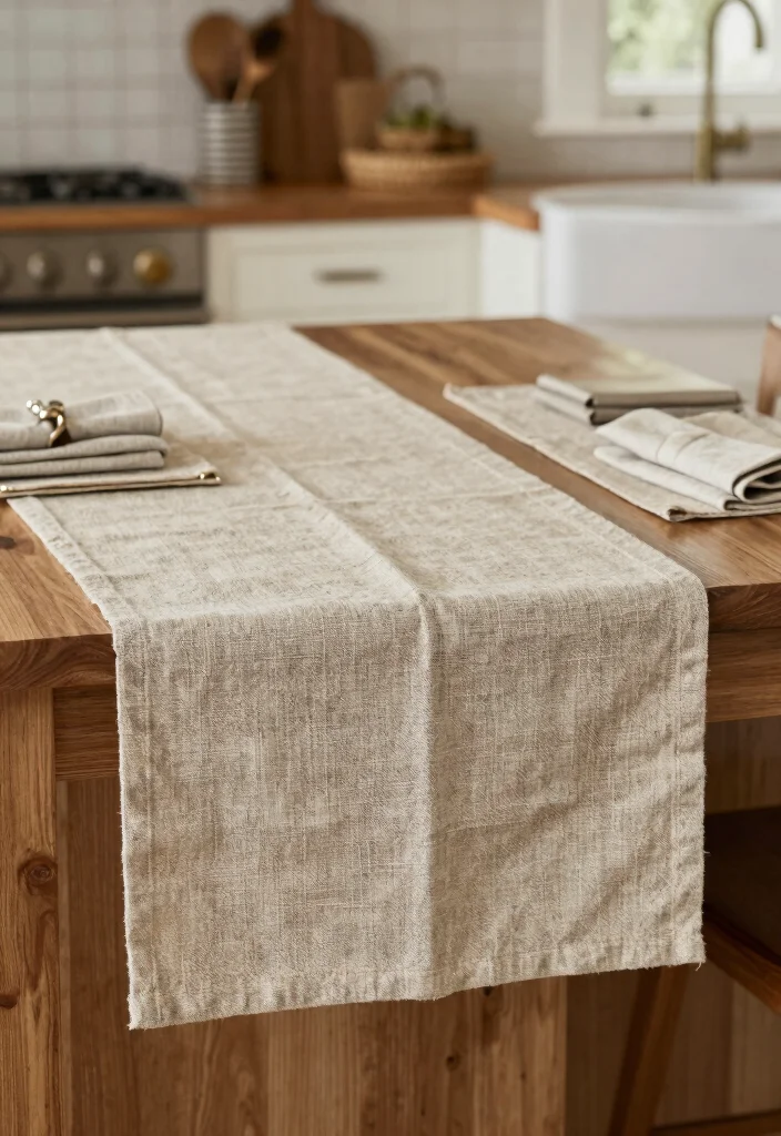 22 Kitchen Island Decor Ideas That Exude Modern Farmhouse Charm! - 9. Warm Textiles and Fabrics