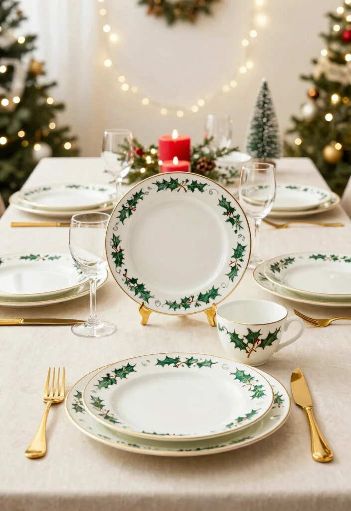 25 Vintage Christmas Dish Sets That Capture the True Spirit of the Holidays! - 1. Majestic Melody Dinnerware Set