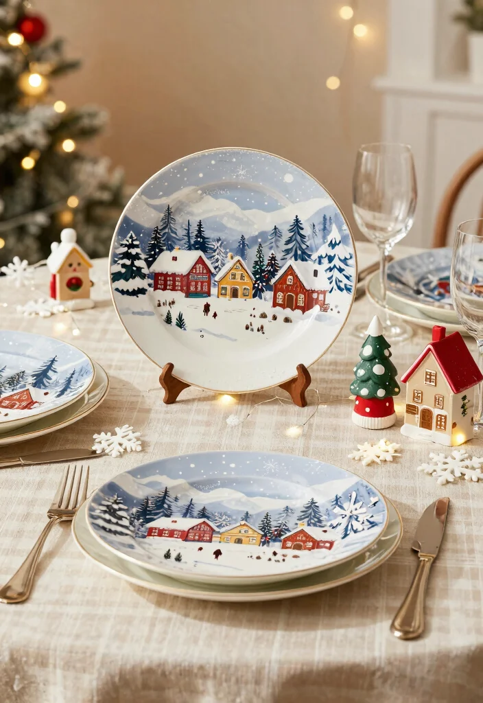 25 Vintage Christmas Dish Sets That Capture the True Spirit of the Holidays! - 10. Snowy Village Dinnerware