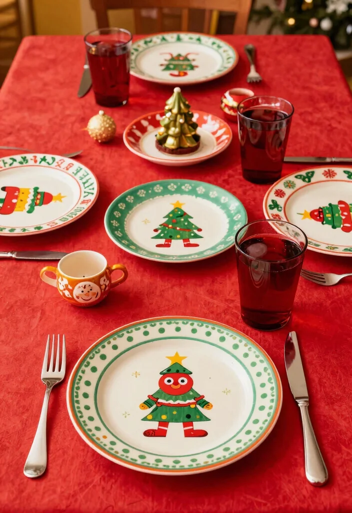 25 Vintage Christmas Dish Sets That Capture the True Spirit of the Holidays! - 14. Retro Christmas Delight Set
