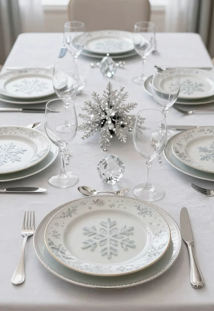 25 Vintage Christmas Dish Sets That Capture the True Spirit of the Holidays! - 15. Elegant Winter Wonderland Set