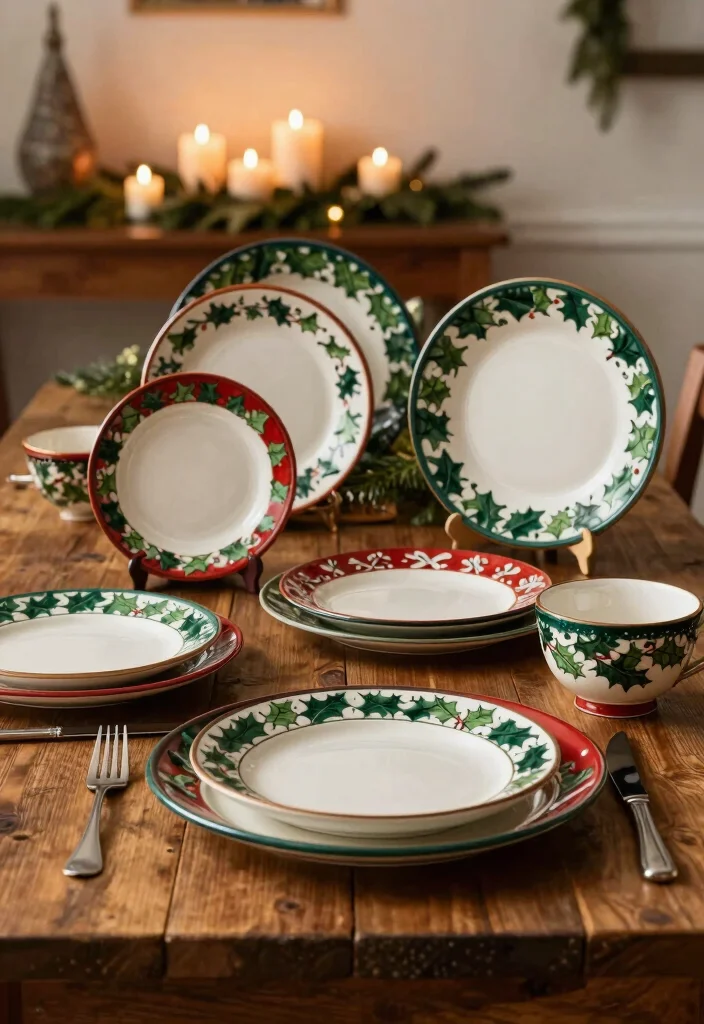 25 Vintage Christmas Dish Sets That Capture the True Spirit of the Holidays! - 3. Holly Lane Stoneware Collection