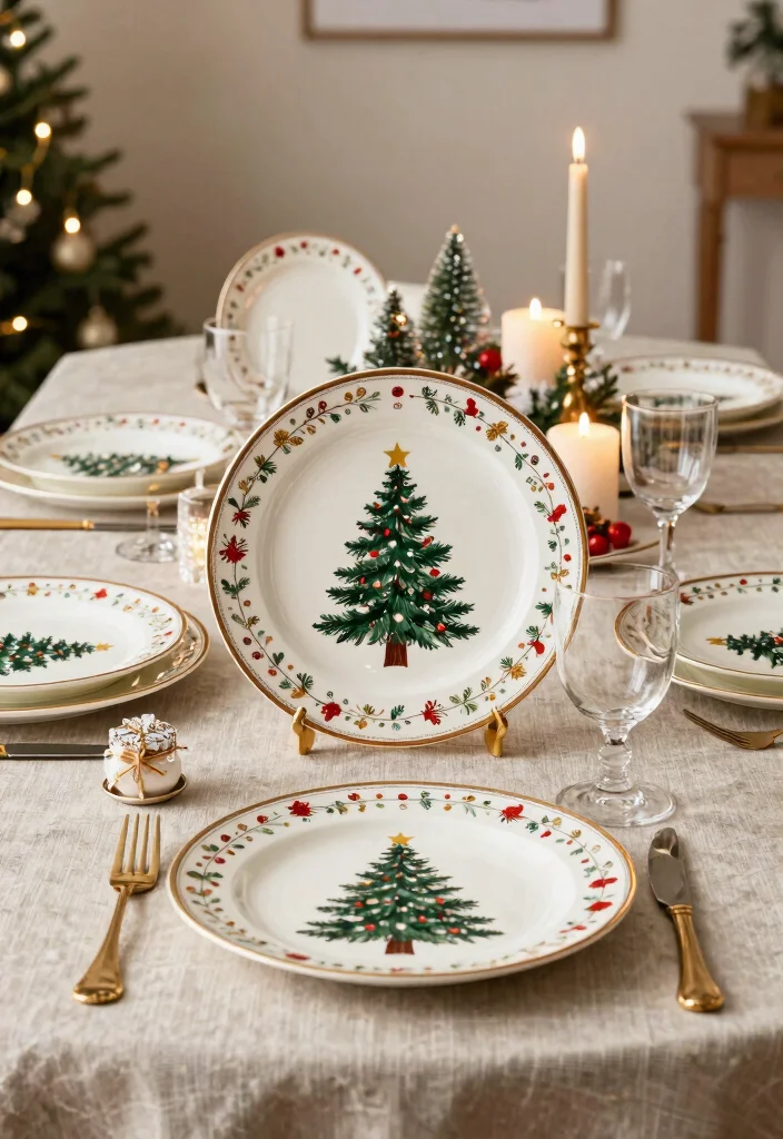 25 Vintage Christmas Dish Sets That Capture the True Spirit of the Holidays! - 6. Classic Christmas Tree Dinnerware