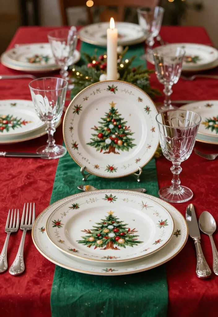25 Vintage Christmas Dish Sets That Capture the True Spirit of the Holidays! - 9. Yuletide Cheer Porcelain Set